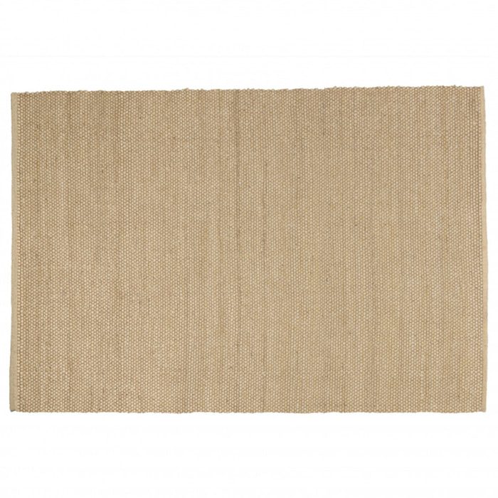 QUENTIN - Tapis rectangulaire 160x230cm en jute et coton beige