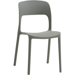 Set di 4 sedie FUERTEVENTURA in polipropilene grigie