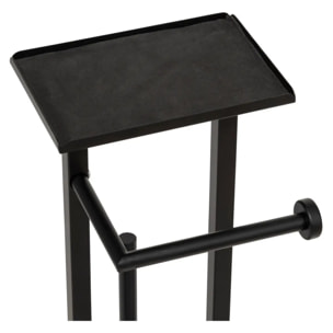 Dérouleur "Glass" avec réserve et brosse noir 19,5x18cm