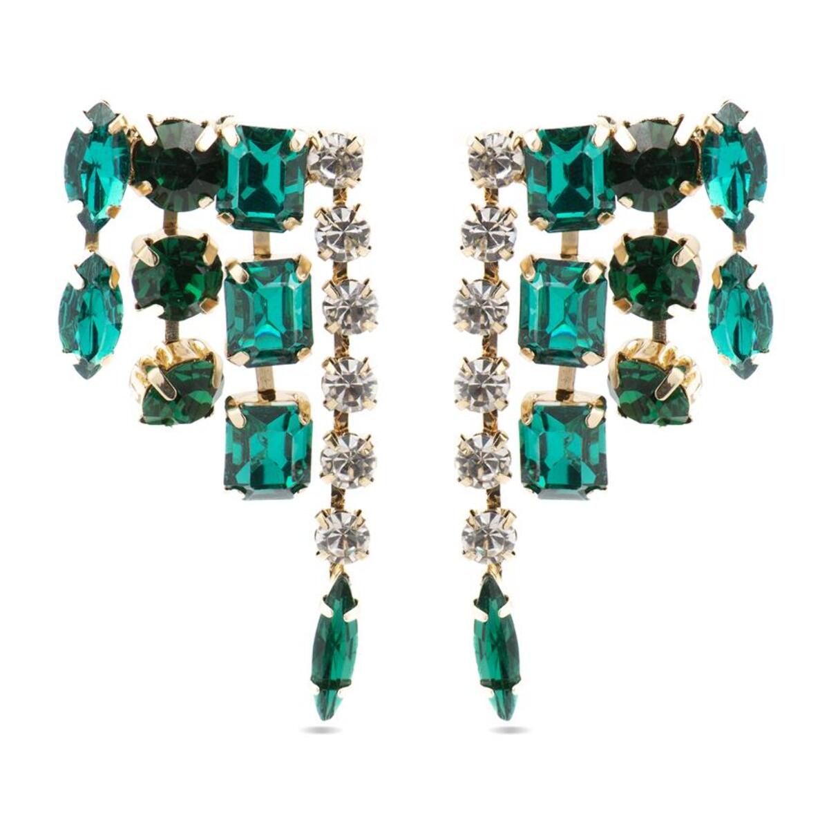 Pendientes con Cristal Multicolor acabado oro 18k