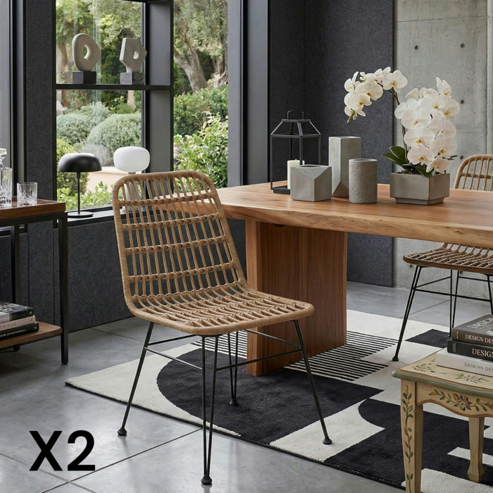 Chaise en rotin synthétique (lot de 2) GRENADE
