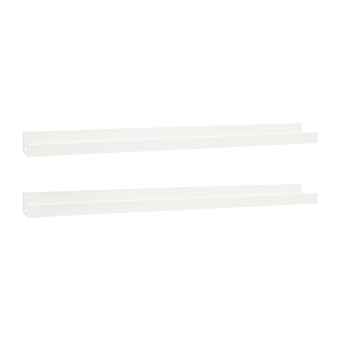 Pack 2 estantes de madera maciza flotante tono blanco varias medidas