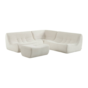 Canapé d'angle modulable 5 places avec repose pied velours côtelé SOKOL