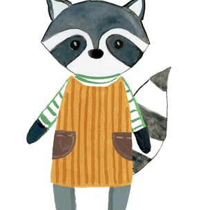 Affiche enfant maman raton  Affiche + cadre en bois - Chêne