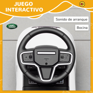 Coche Correpasillos con Licencia de Land Rover, Correpasillos para Niños de 18-36 Meses con Almacenaje, Volante, Bocina, Sonidos de Motor, 65,5x28x42 cm, Blanco