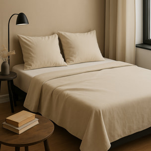 Drap plat 100% coton 57fils uni - lin