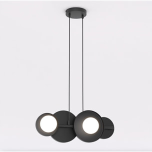 Lampada a sospensione Model in acciaio nero con sfere luminose