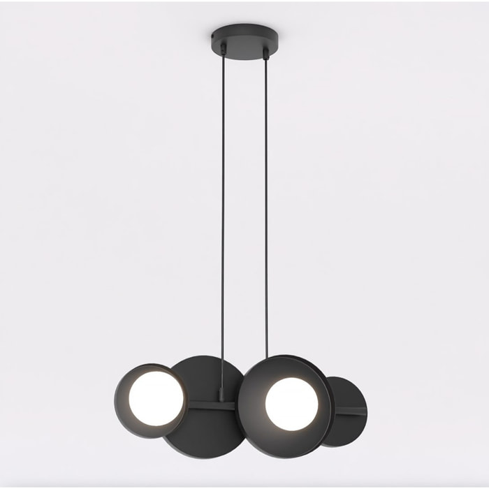 Lampada a sospensione Model in acciaio nero con sfere luminose