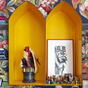 Carta da Parati Cinese in Blu con Uccellini