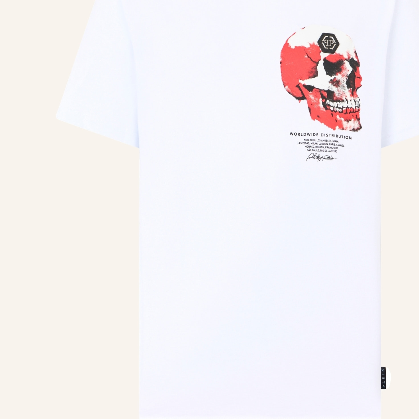 PHILIPP PLEIN Roundneck T-Shirt Puffy Red Skull Skull