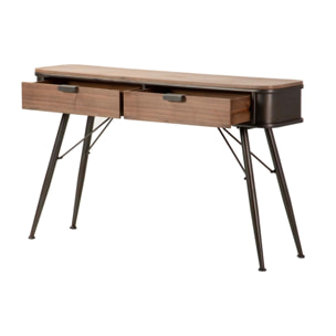 Consola Madera Metal Marron Negro 120x34x74 Cm