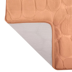 TAPIS DE BAIN GALET MOUSSE PECHE 40X60 CM