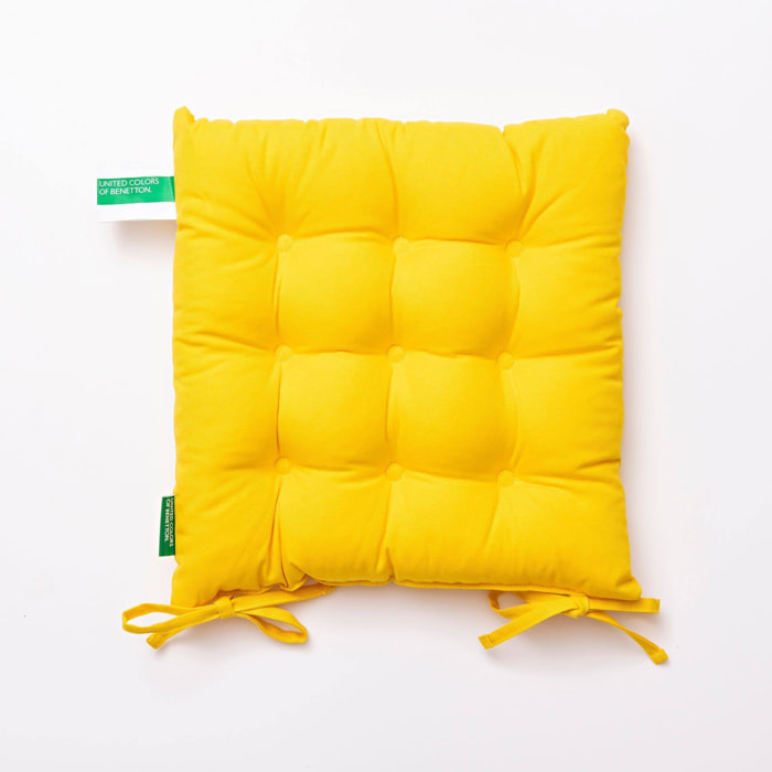 Caja de 12pc cojín para silla de jardín 40x40cm (3 rojos + 3 azules + 3 verdes + 3 amarillos) 250GSM 65%Algodón 35%Poliéster