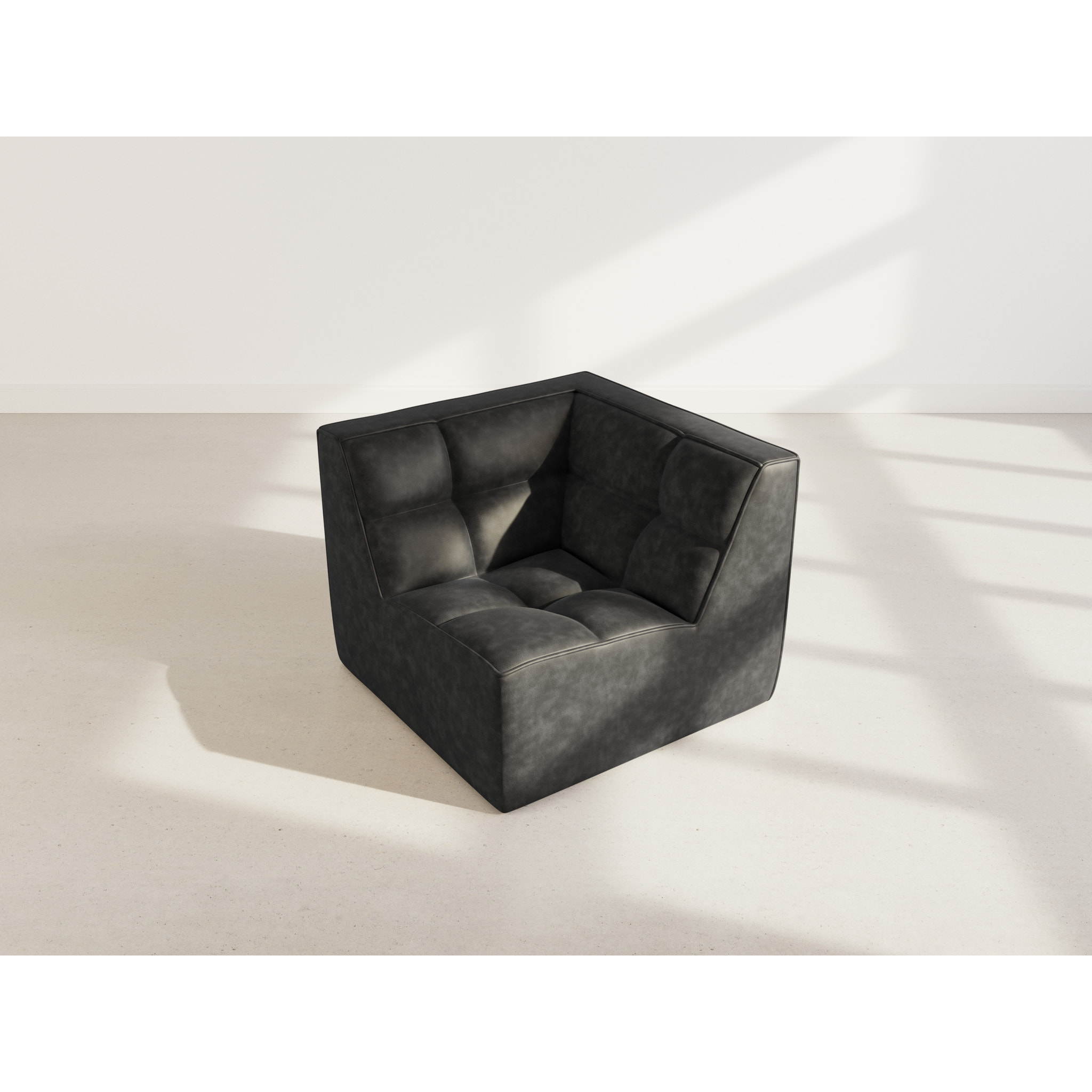 Alya - module d'angle en simili - Noir