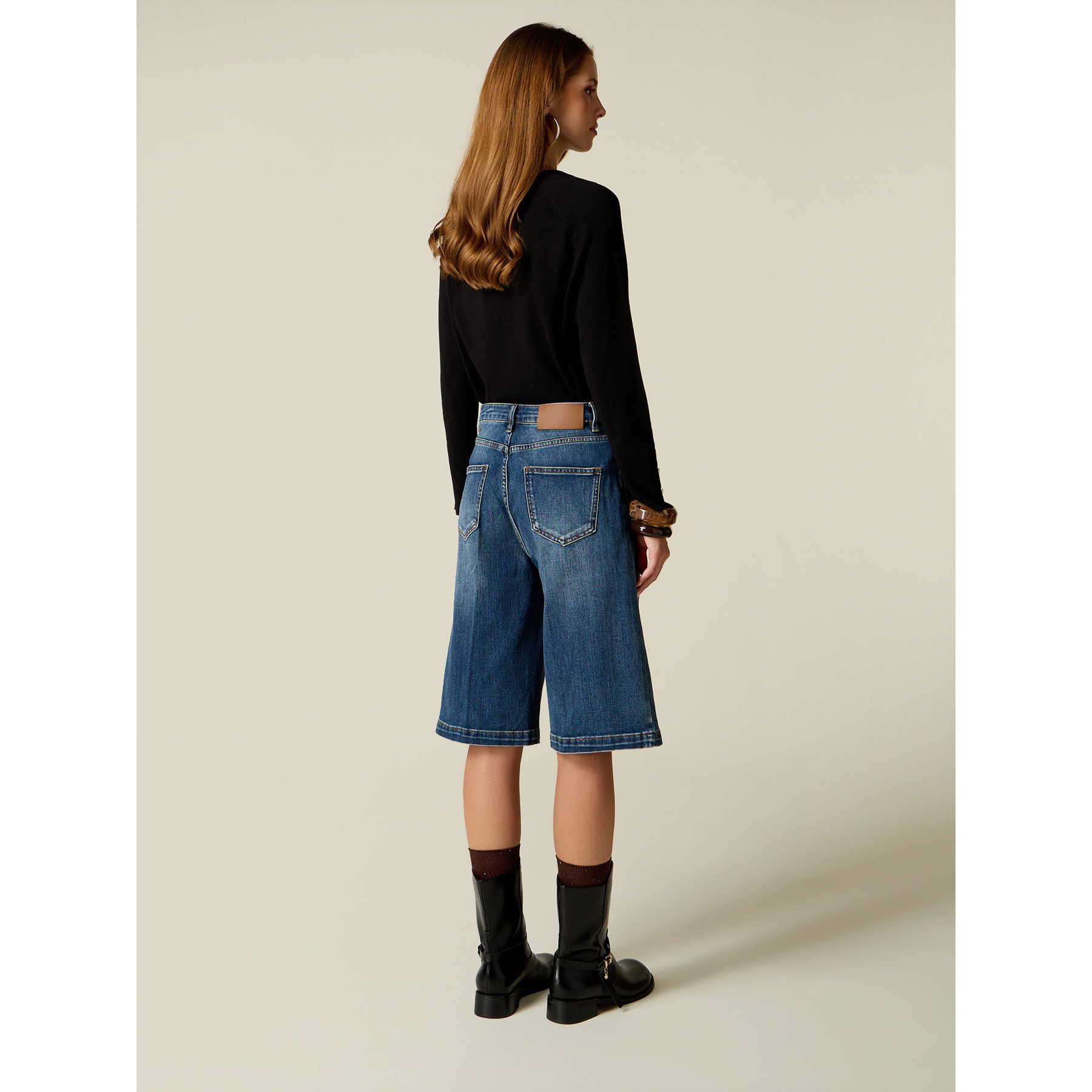 Oltre - Bermuda in denim - Blu