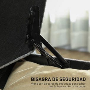 Puff Almacenaje Banco Almacenaje 112L Tapizado en Lino con 2 Bisagras de Seguridad Tapa Abatible y Asiento con Capitoné para Dormitorio Salón Entrada Carga 120 kg 120x40x48 cm Gris Oscuro
