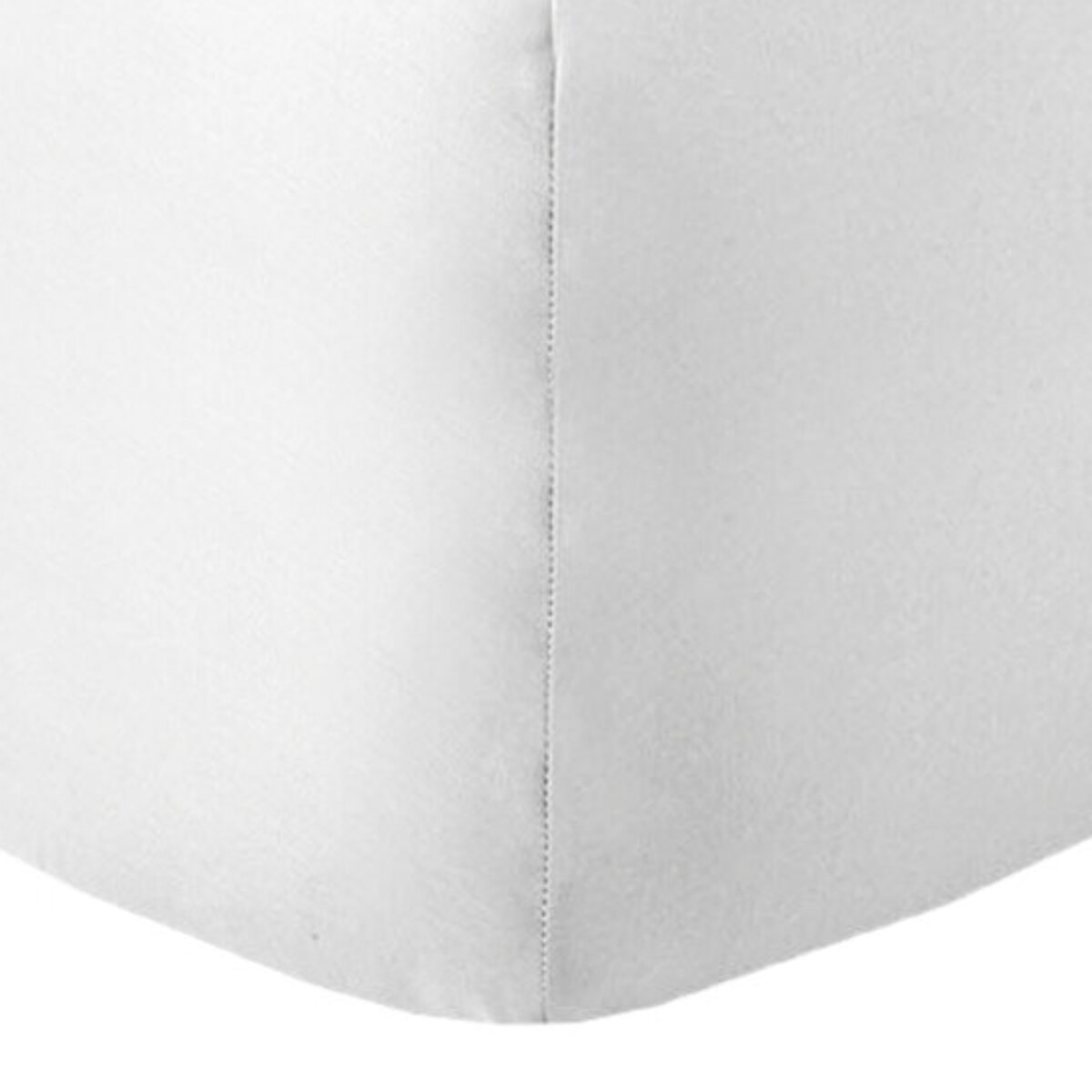 Drap housse 100% coton uni - essentiel - blanc