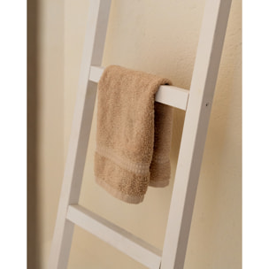 Escalera de madera maciza color blanco de 41x118x4cm Alto: 118 Largo: 41 Ancho: 3.5