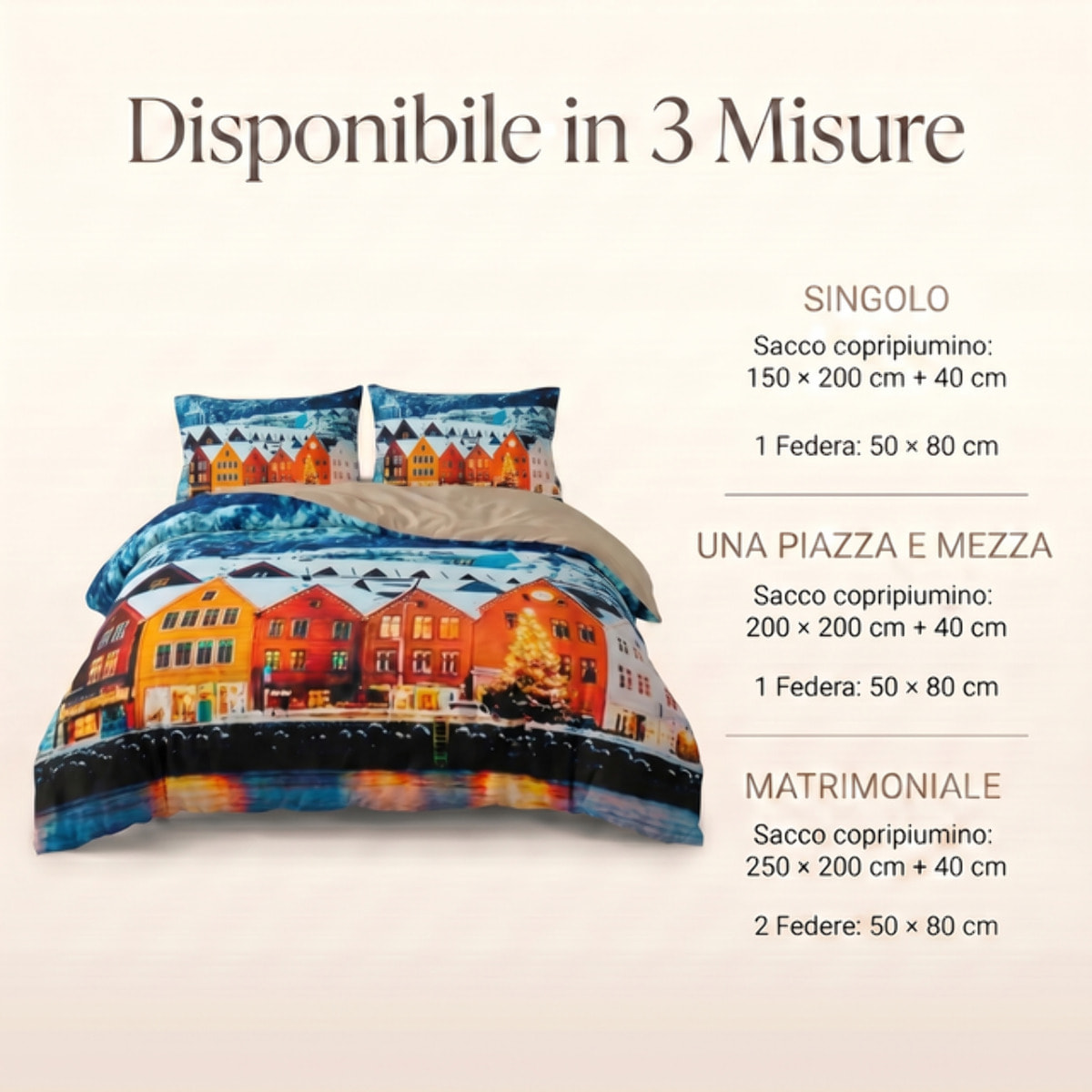 Parure Copripiumino in 100% Cotone con Federe Coordinate, Morbida e Traspirante, Certificata OEKO-TEX, Fantasie Moderne per Camera da Letto