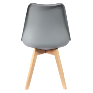 Chaise Scandinave Coque Rembourree Gris - Lot De 2
