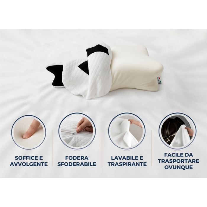 Guanciale ergonomico in memory foam Riposo Collo Spalle Anatomico Dragonfly