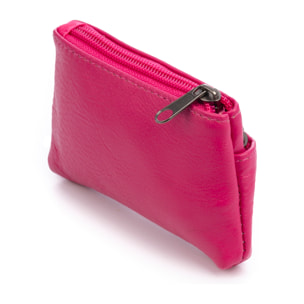 Atrani portamonedas con doble compartimento de piel Dollaro. Llavero interior.