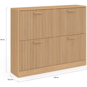 Meuble chaussures bas Faustine 4 portes - 24 paires