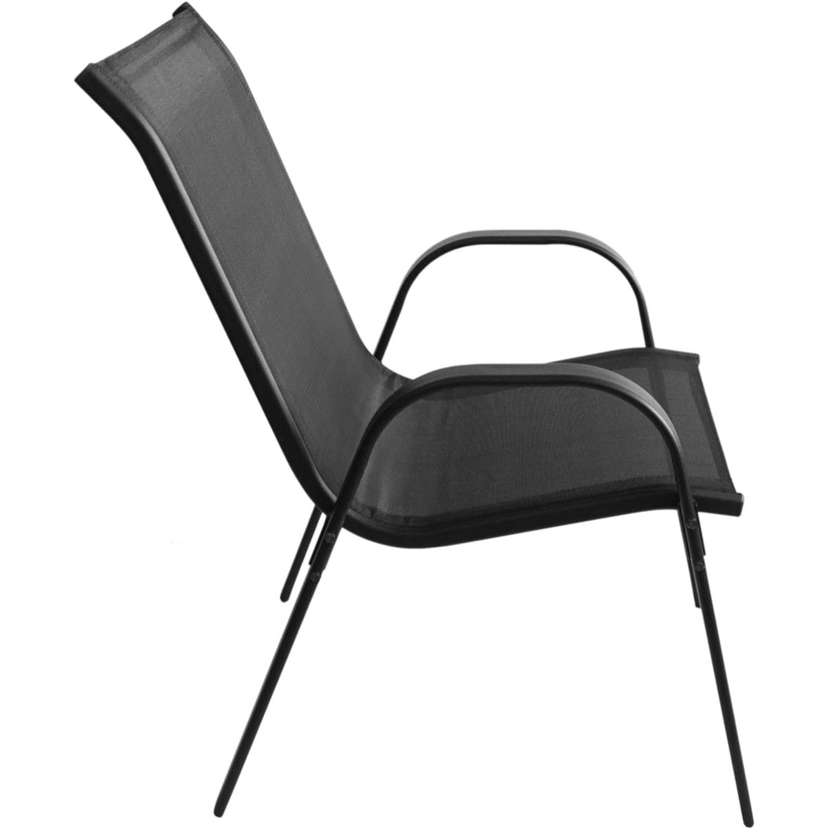 Set di 2 sedie da giardino Sofia in metallo e textilene nero
