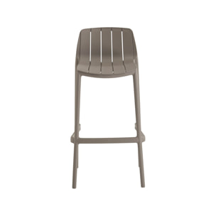 Lot de 2 chaises hautes de jardin empilable "Vaena" - Taupe
