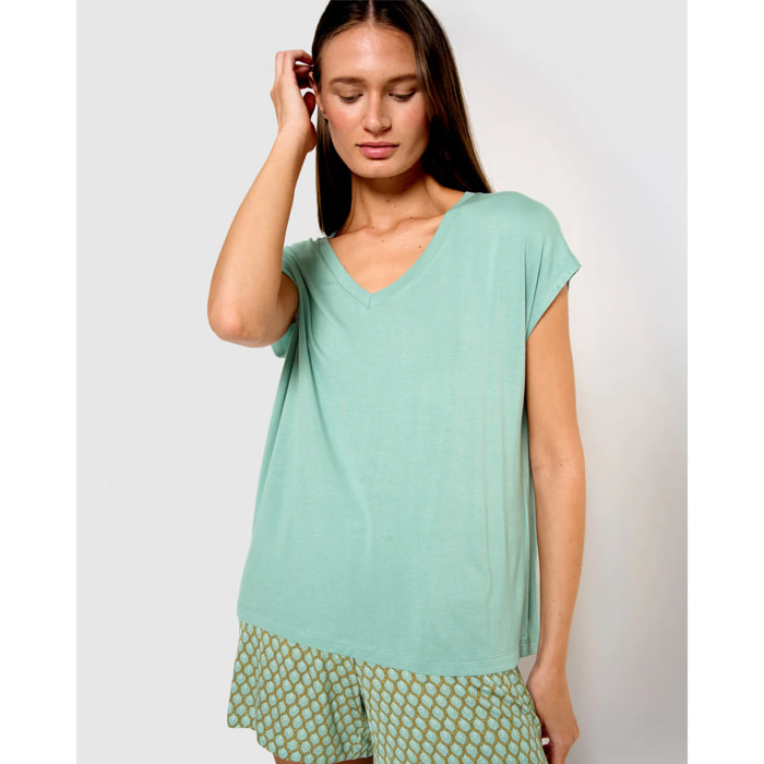 Pijama corto viscosa way agua marina