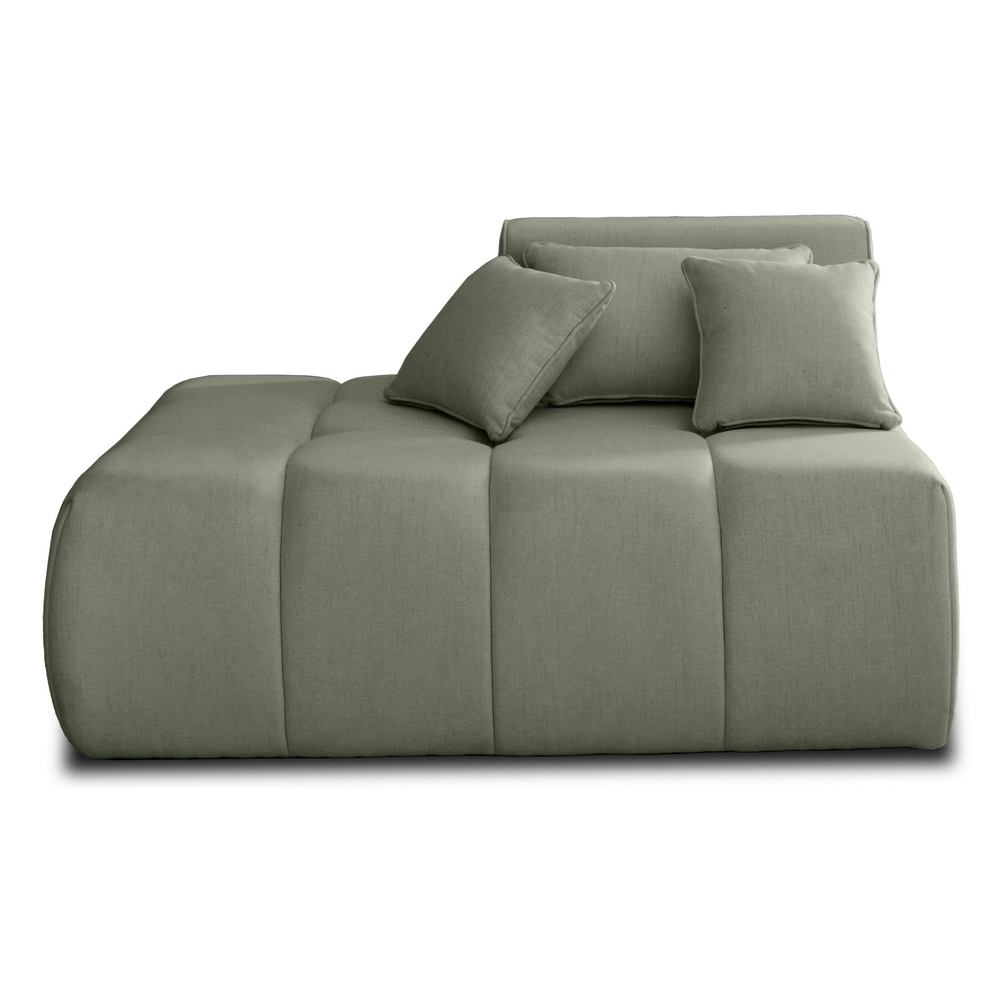 Caracas - module d'assise gauche - en tissu - Vert sauge