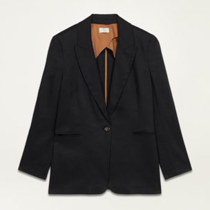 Oltre - Blazer de mezcla de lino - Negro