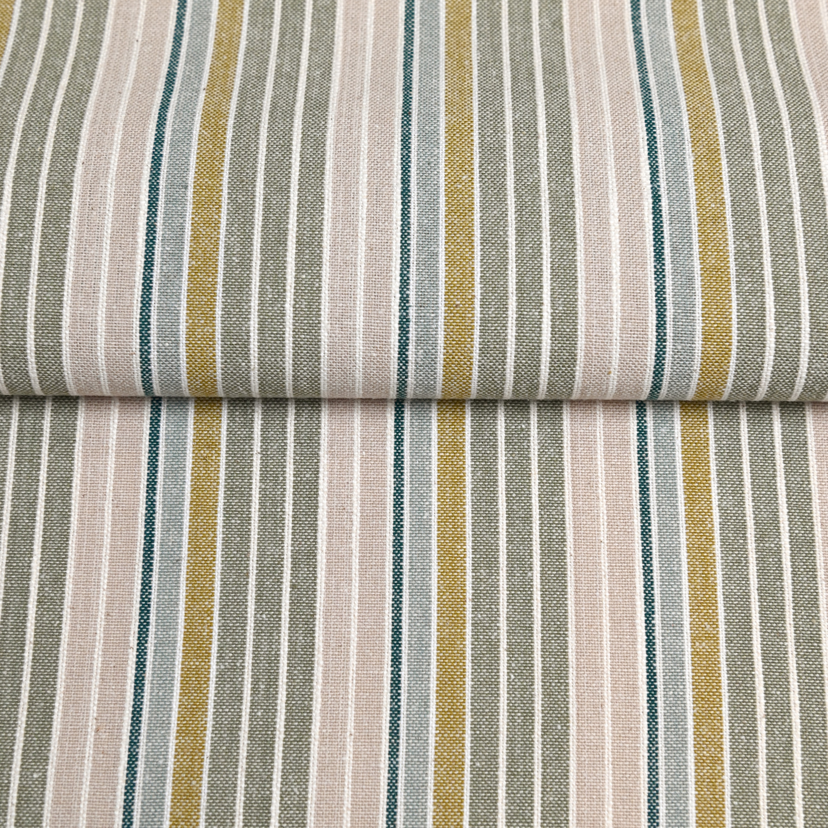 Torchon de cuisine en coton à rayures tissées - Kaki