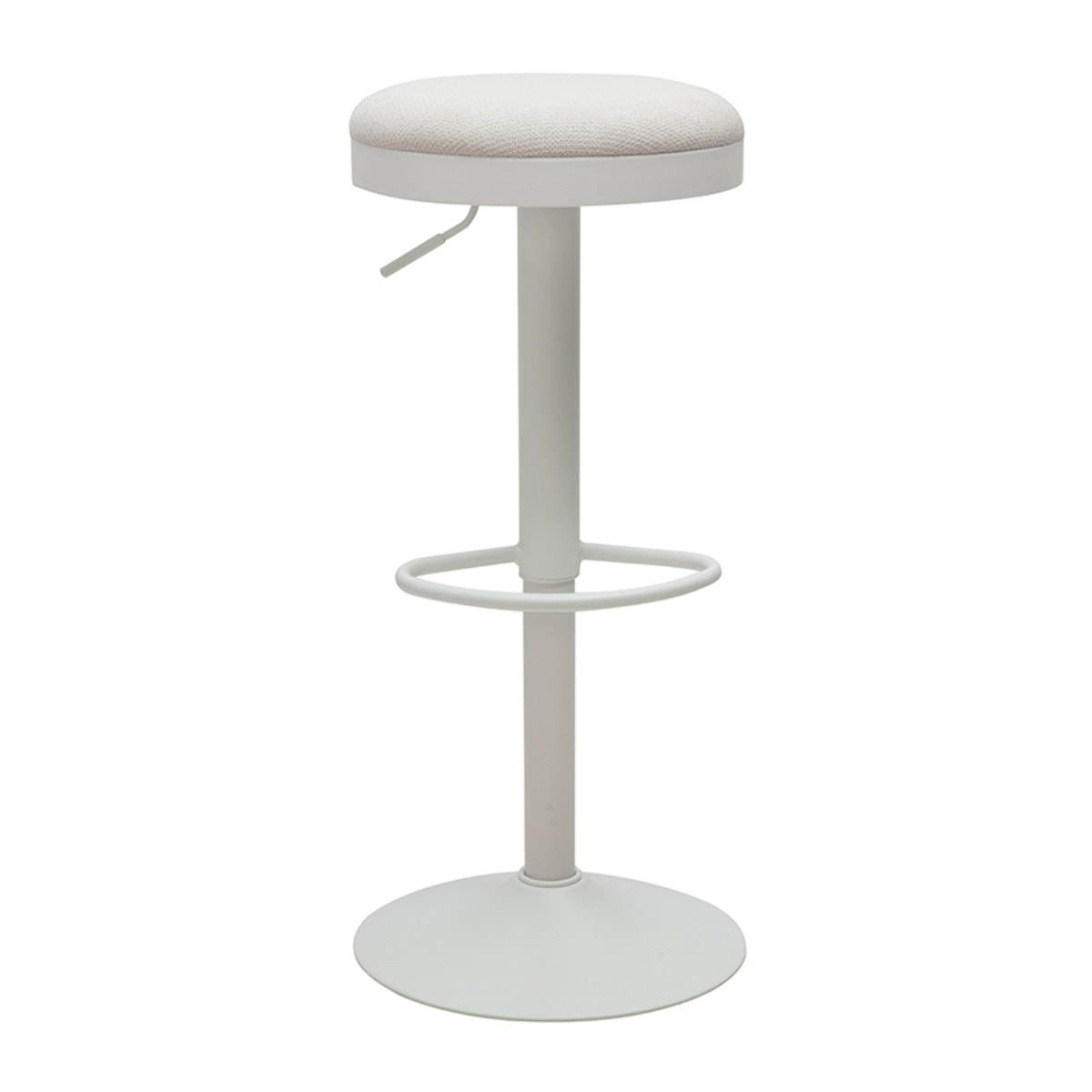 Tabourets de bar réglables en tissu chenille écru et métal (lot de 2) THOR