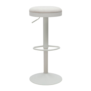 Tabourets de bar réglables en tissu chenille écru et métal (lot de 2) THOR