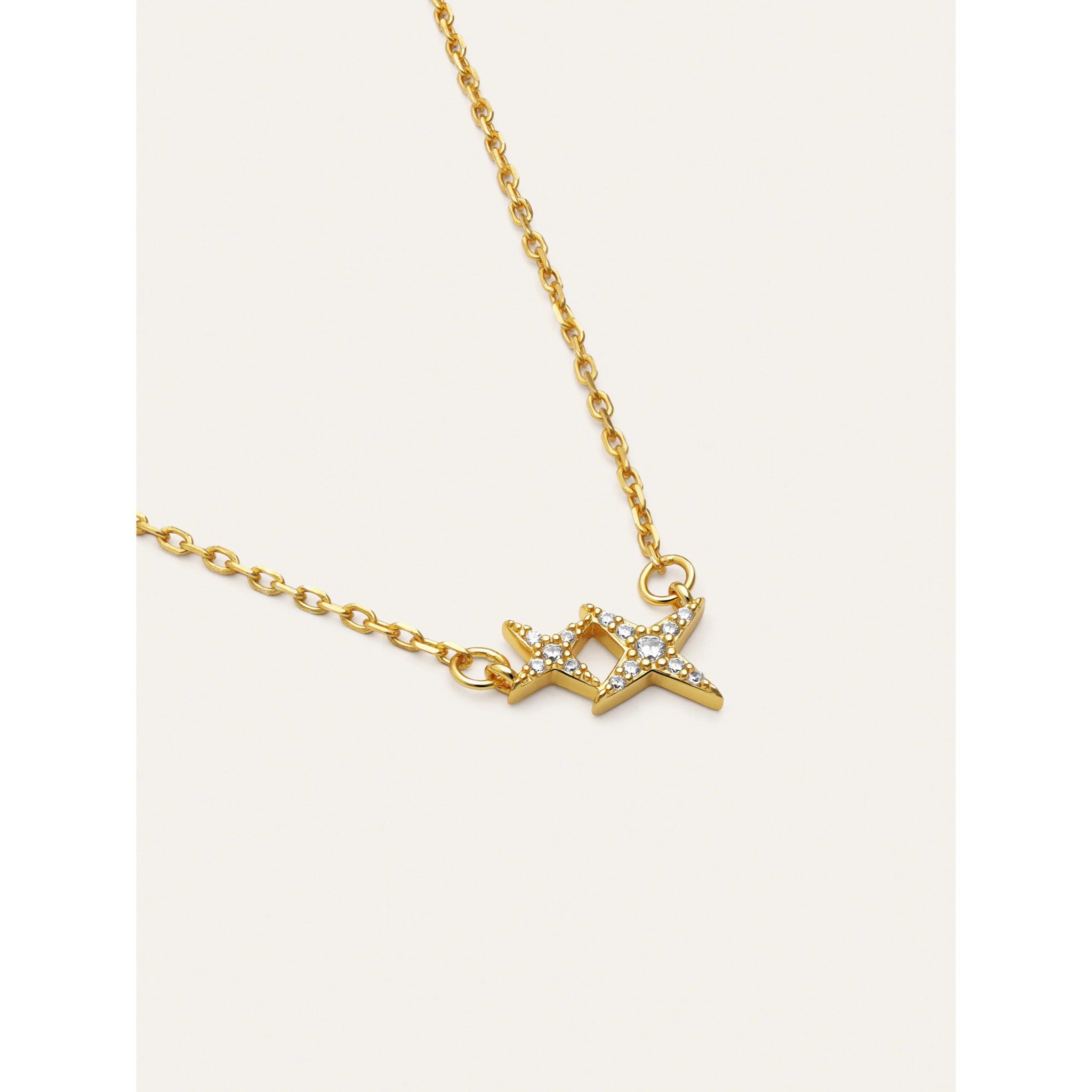 Collar Duo Spark Plata Baño Oro