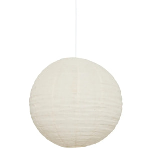 Lanterne boule Jordy D.57cm en lin blanc