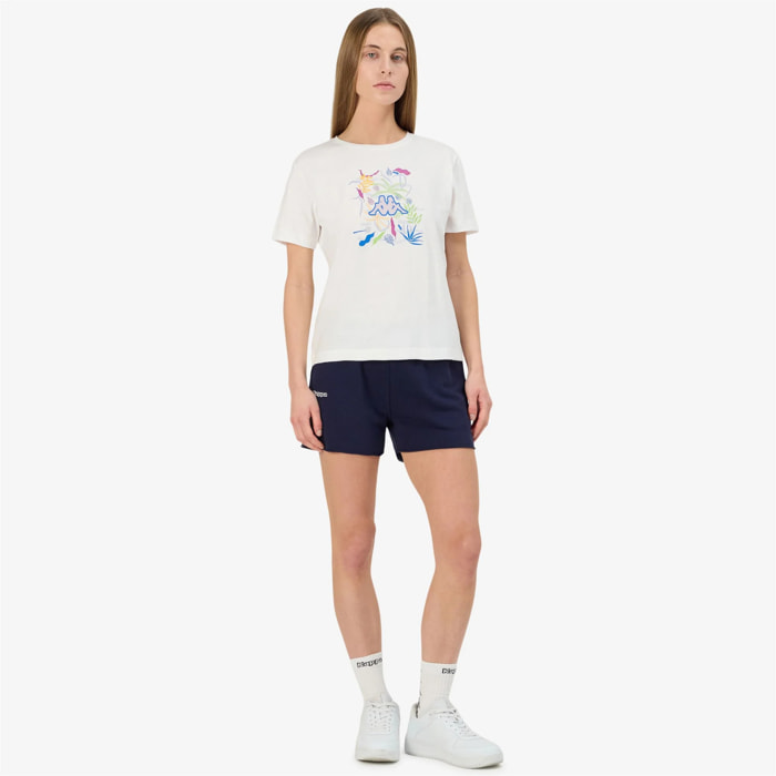 Kappa - T-Shirts & Top Donna Bianco - Logo Gamino
