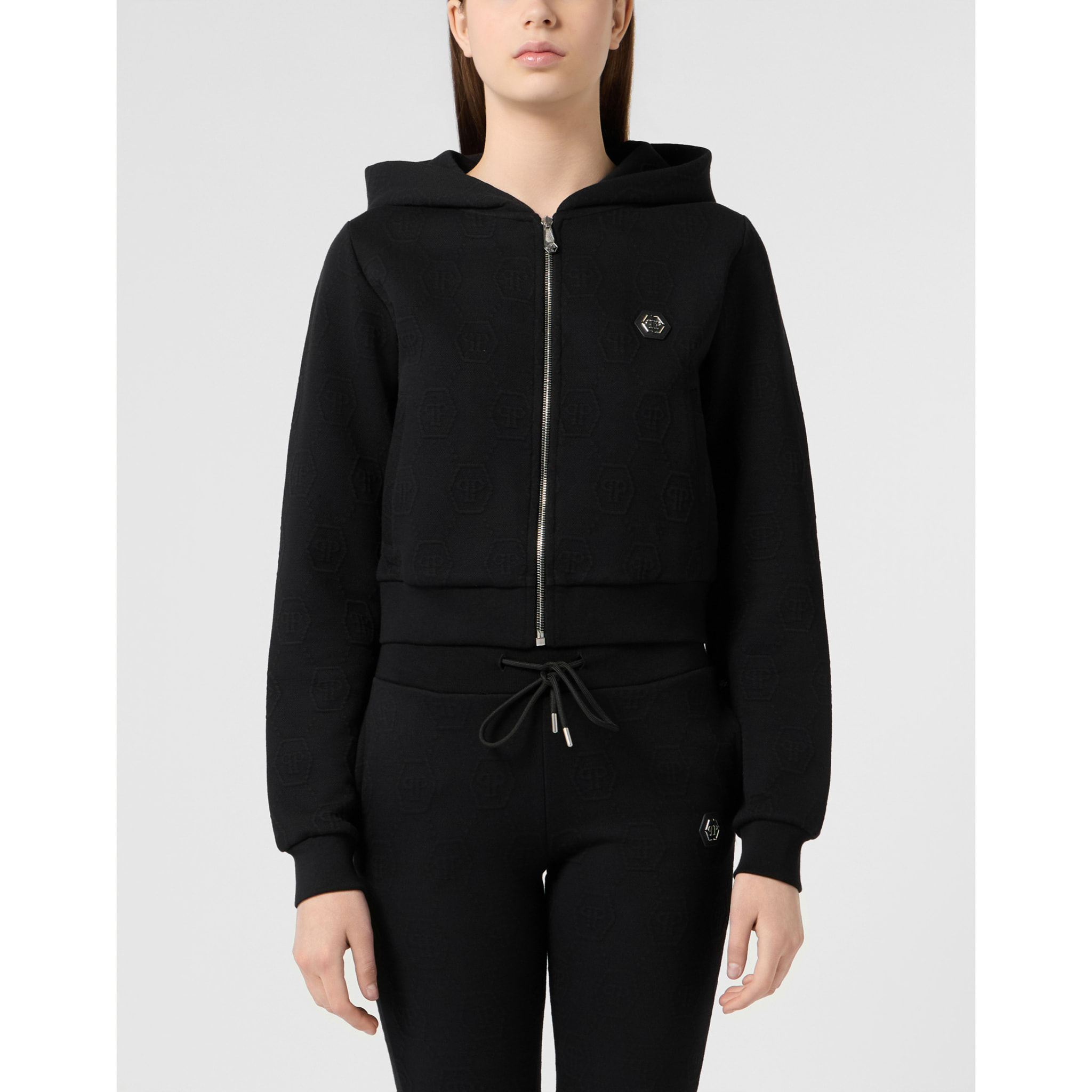 PHILIPP PLEIN Sudadera con cremallera y capucha MONOGRAM