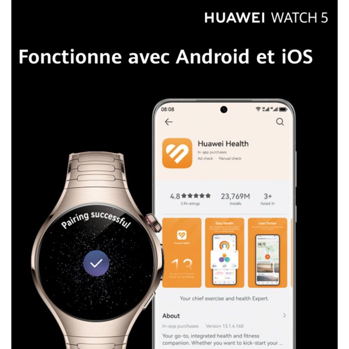 Montre connectée HUAWEI Watch 5 42mm Blanc