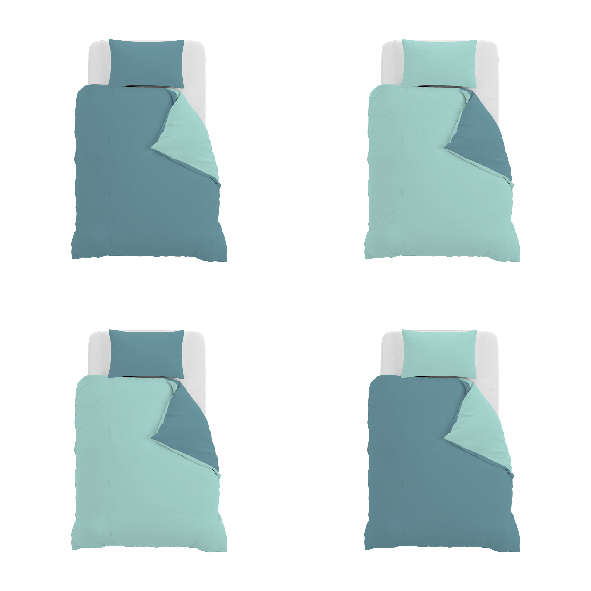 PARURE COPRIPIUMINO NATURAL COLOR PIAZZA E MEZZA - 100% COTONE MADE IN ITALY