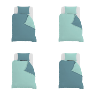 PARURE COPRIPIUMINO NATURAL COLOR PIAZZA E MEZZA - 100% COTONE MADE IN ITALY