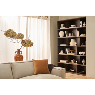 Bibliothèque scandinave finition bois foncé noyer L140 cm EPURE