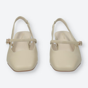 Décolleté sling back Donna Tata Italia Beige