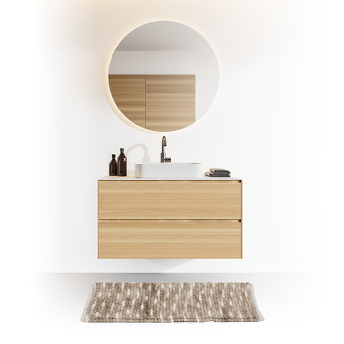 Tapis de bain boule en coton gris 75x50cm