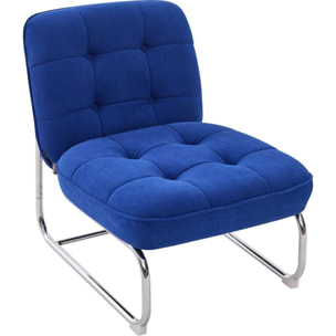 Fauteuil en velours côtelé et piètement chromé - MARVIN