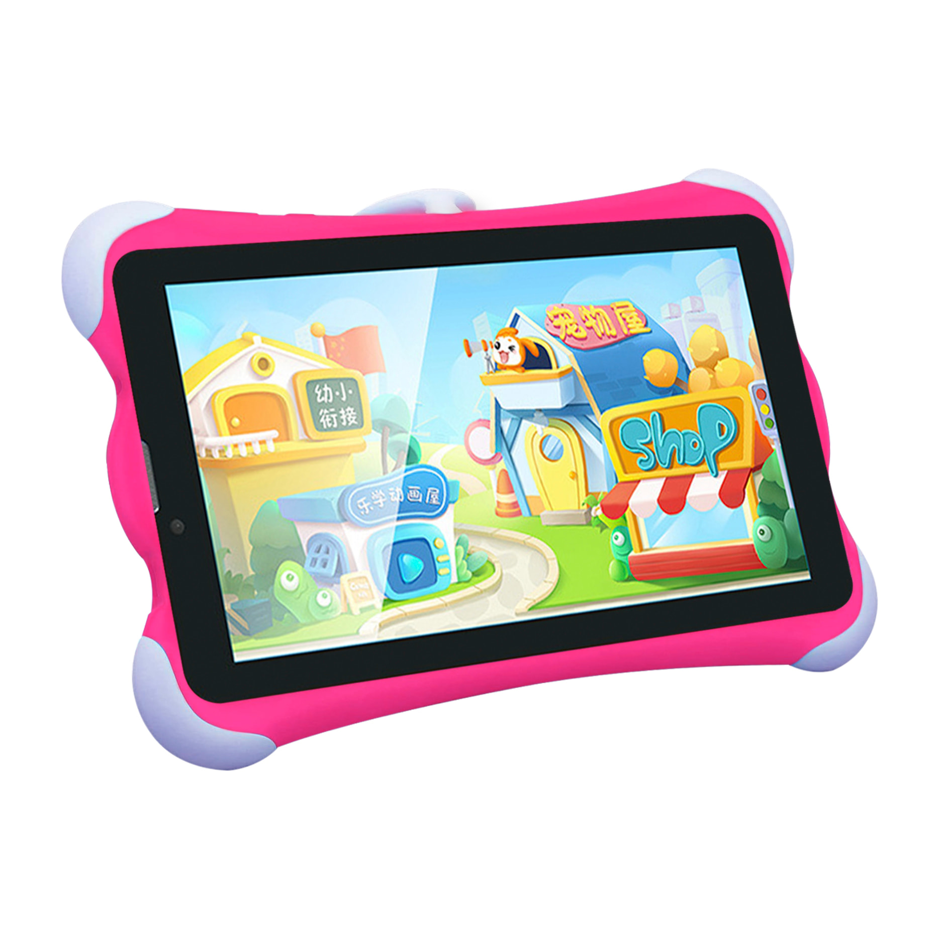 Tablet per bambini K712 3G WiFi. Sistema operativo Android 10. Schermo da 7'' 1024x600px. MTK8321Quad-Core 2 GB di RAM + 16 GB. Doppia fotocamera.