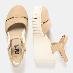 Sandalia de cuña 2083 NOBUCK CREAM/ CATANIA color Cream