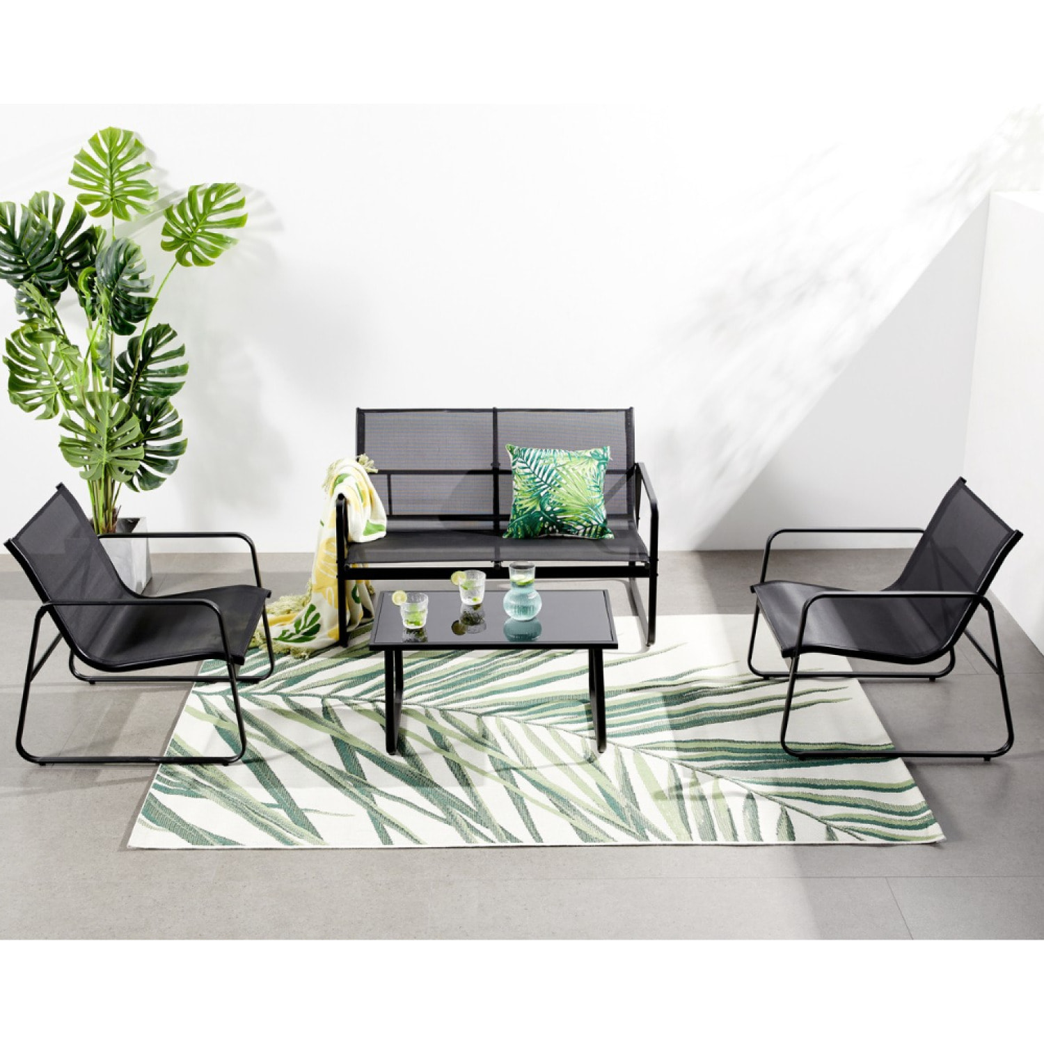 Salon de jardin 4 places en métal LUCKNOW