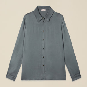 Oltre - Camisa de satén de viscosa - Gris